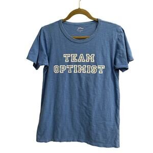 J.Crew Size Small TEAM OPTIMIST Blue Short Sleeve Tee
